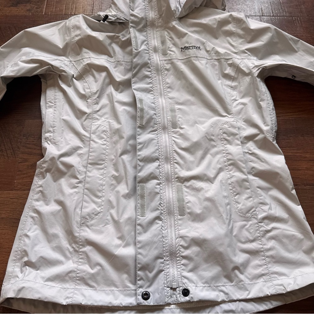 NWOT Marmot G46200 PreCip Women's Light Gray Hooded Rain Jacket Medium Vapor - Picture 12 of 16